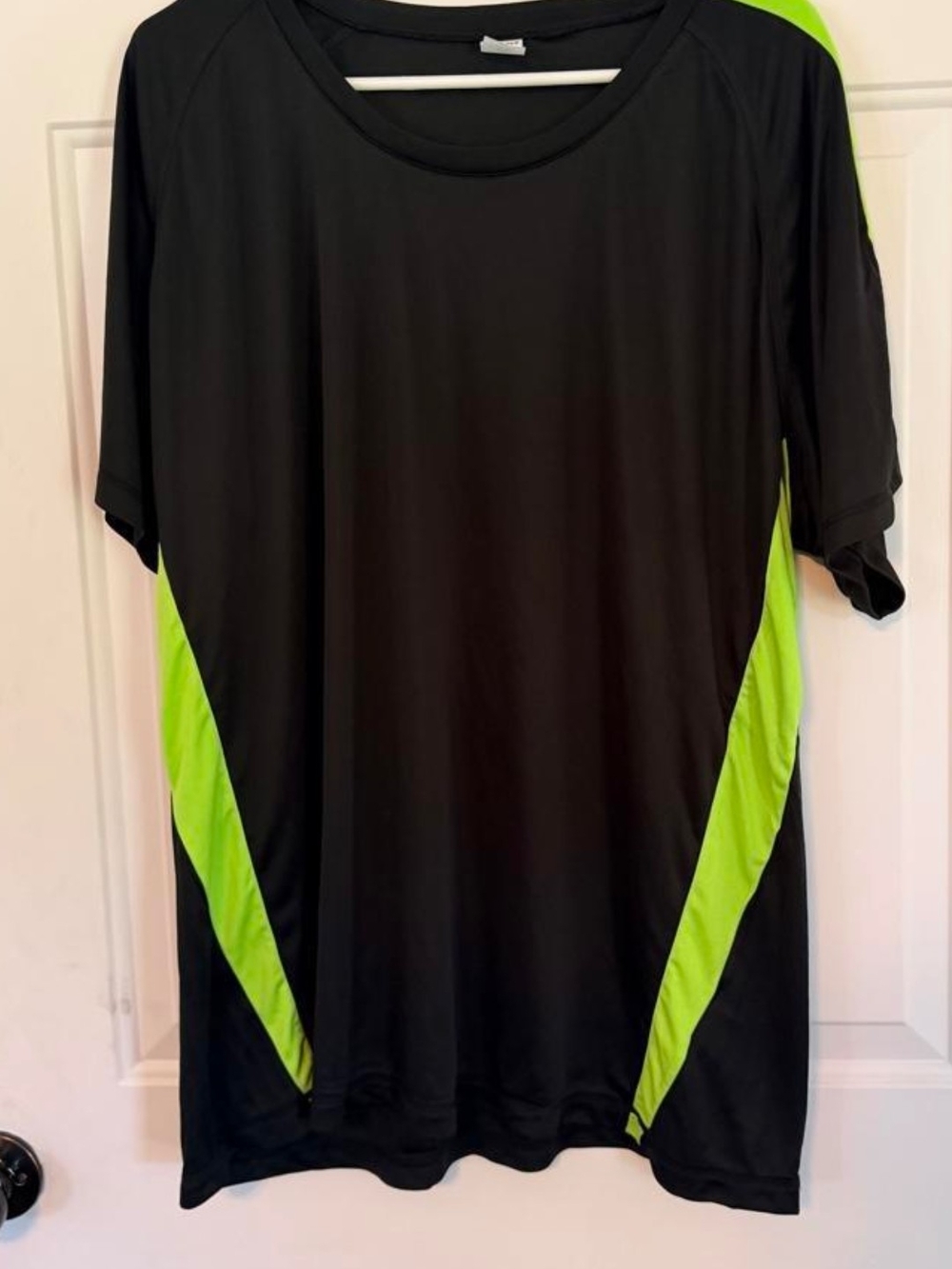 Women's Sport-Tek Black Short-Sleeve Athletic Tee with Bright Green Accents $3
